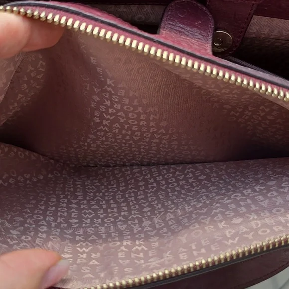 Kate Spade Bristol Drive Ostrich Cherrywood bag 2 Way Bag - Picture 6 of 15